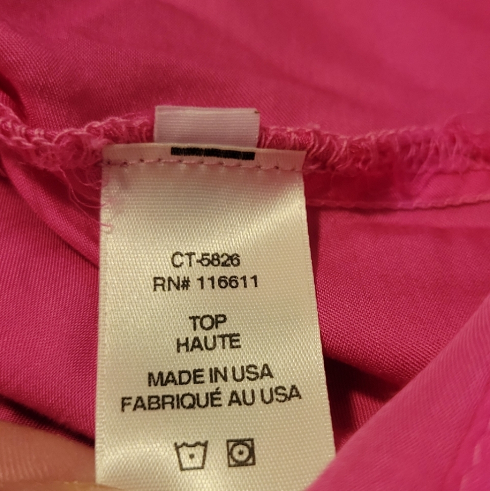 NWT Amadi by Anthropologie The Lara Pink Ruffle Blouse Top Women's Size Small - Picture 9 of 11